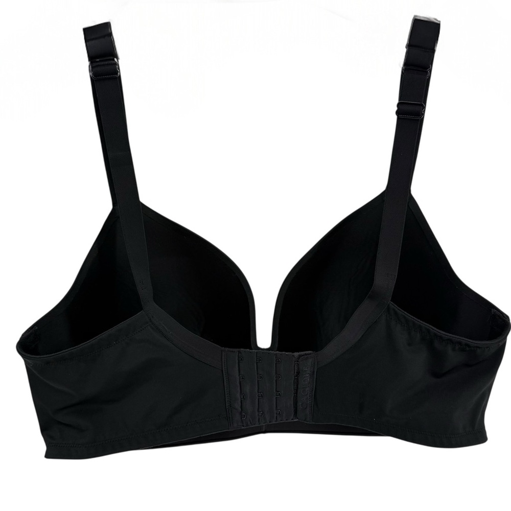 CACIQUE SIMPLY WIRE FREE TSHIRT BRA Size 38DDD Black Full Coverage Back Closure - Picture 2 of 6